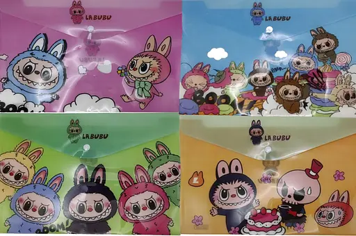 Папка-кнопка А4+, 18 мкм, Labubu, 23.5x33 см, 4 шт. в упаковке (в ассортименте)