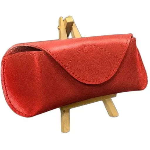 Кожаный чехол для очков BlankNote с клапаном на магните Красный Краст - фото 1