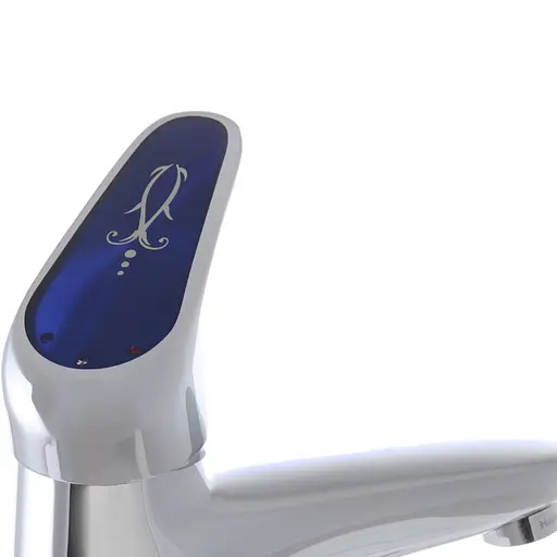 Змішувач для умивальника Haiba Magic 001 із синьою ручкою HB0662 Хром - фото 4