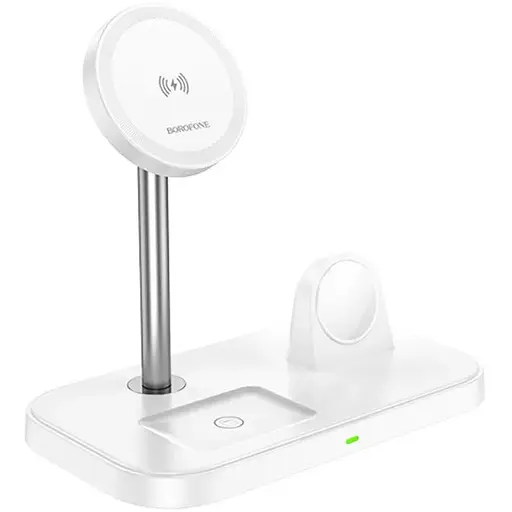 Бездротовий зарядний пристрій Borofone BQ29 3в1 білий - фото 1