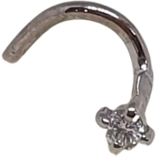 Золота сережка-пірсинг Астор в ніс з діамантом. 1122121Р_Б/2