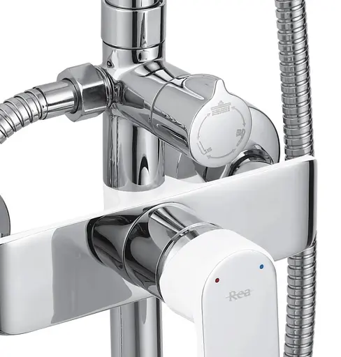 Душова система Rea Bloom хром white з виливом REA-P9527, Хром - фото 5