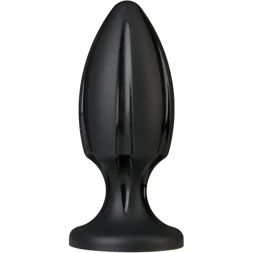 Анальний плаг із каналами для змащення Doc Johnson Platinum Premium silicone - The Rocket - Black