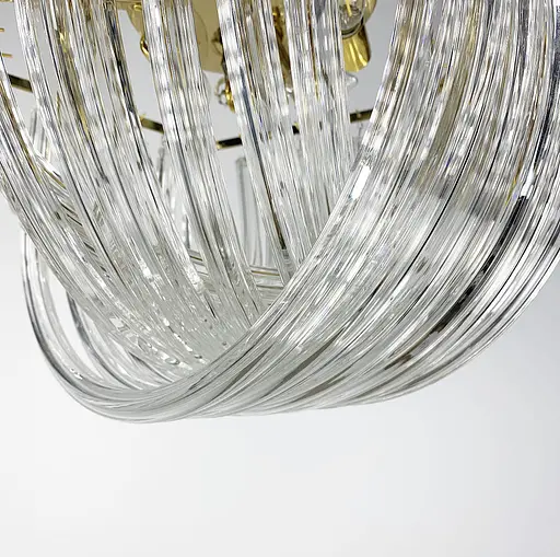 Стельова люстра Newport із закрученими скляними трубками у золотому каркасі Ø 60 см | Line F | Арт. SA37-600 C - фото 2