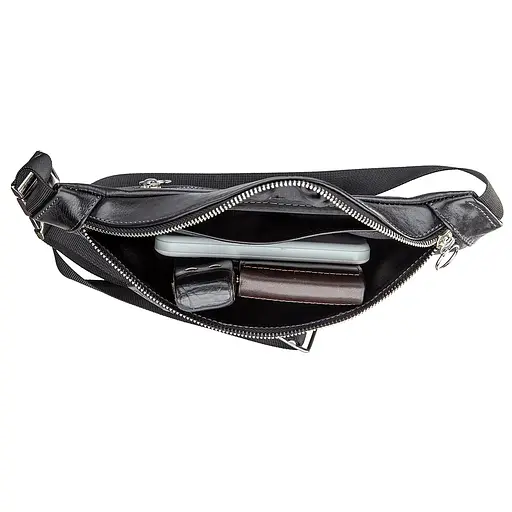 Чоловіча шкіряна сумка GRANDE PELLE 22х13х7 см sum0012708 - фото 4