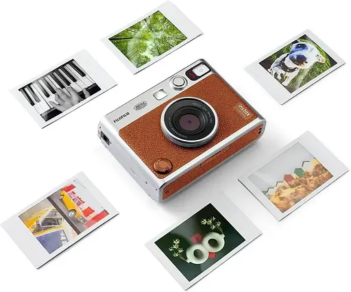 Подарочный набор камера Fujifilm Instax Mini EVO, Фотобумага 20 шт, Чехол, Фотоальбом 108 фото Коричневый - фото 4