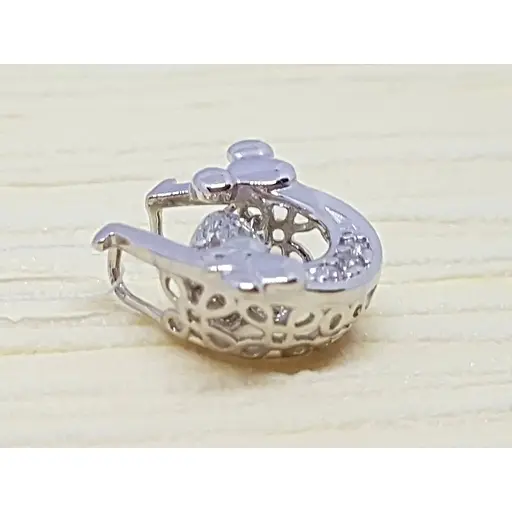 Срібна підвіска Лазурит Підкова з фіанітами. 39111р - фото 2