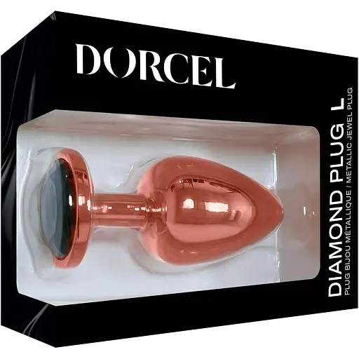 Металева анальна пробка Dorcel - Diamond Plug Rose Gold із прикрасою у вигляді кристалу L - фото 6