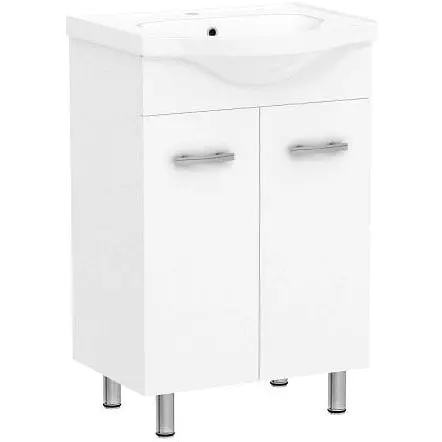 Тумба для підлоги RJ Lotus L з умивальником RJ Lotus RZJ200 55 см Білий RJFU007-0155WHSET(RJFU007-0155WH+RZJ200) Білий - фото 1