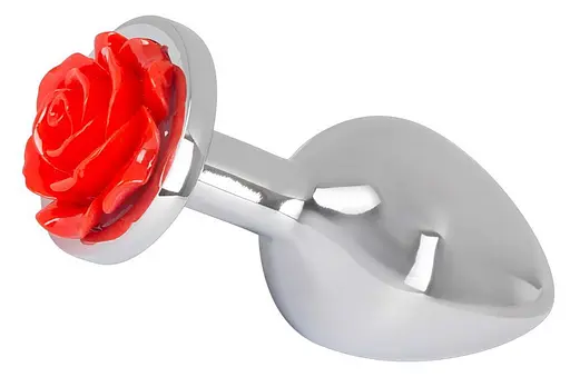 Анальна пробка Rose Butt Plug 9 см (сріблястий)