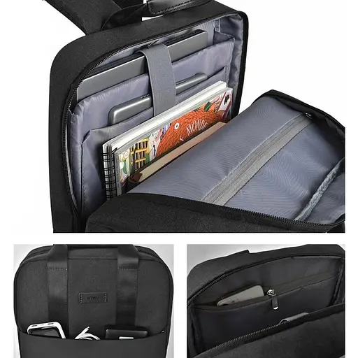 Рюкзак для ноутбука Wiwu Minimalist Backpack 15.6 черный - фото 6