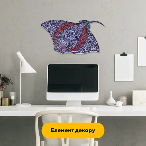 Дерев'яний фігурний пазл Колоритний Скат, А4, Дерев'яна коробка 100 елементів - фото 4