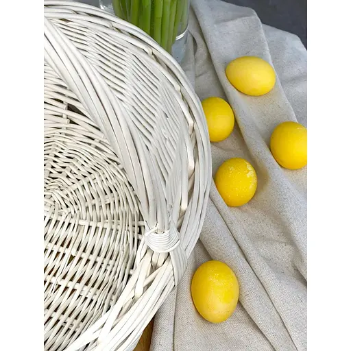 Комплект Пасхальная корзинаБуковина (большая) с водоотталкивающим полотенцем 70х40 см Пасхальные зайчики и свечой - фото 5