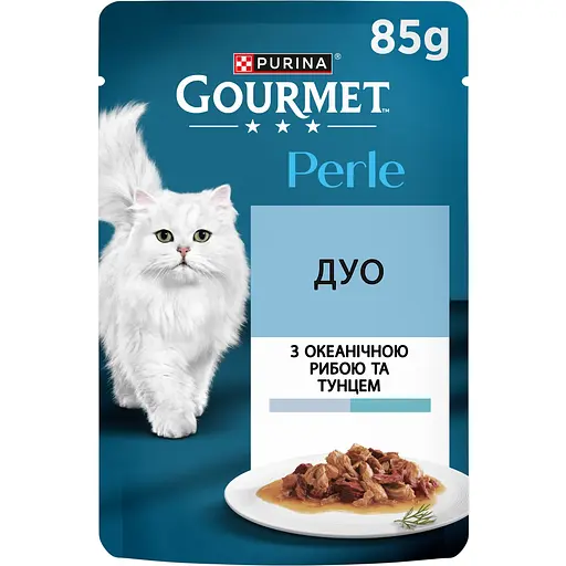 Влажный корм для кошек Gourmet Perle Duo с океанической рыбой и тунцом 85 г - фото 1