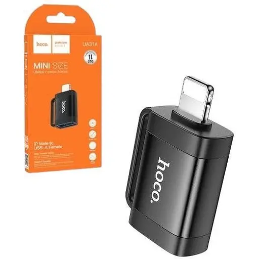 OTG перехідник Hoco UA31A Lightning male to USB female