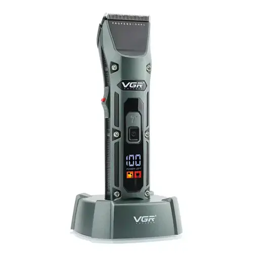 Акумуляторна машинка для стрижки VGR V-696 Professional 4 led display - фото 3