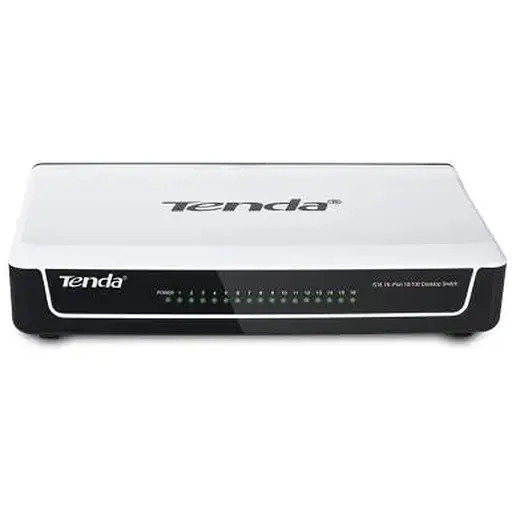 Комутатор Tenda S16, 16x10/100 Mb/s, пластиковий корпус, некерований
