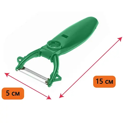 Ніж економка овочечистка для тонкого чищення овочів та фруктів «Принцеса кухні», Kitchette Зелений 84832 - фото 5