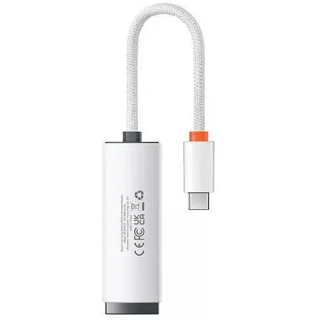 Внешняя сетевая карта-адаптер Baseus Lite Series Ethernet Adapter Type-C to RJ45 LAN (WKQX000302) белый - фото 1
