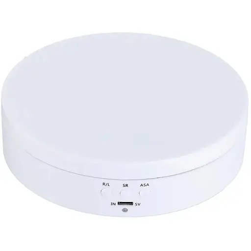 Поворотный стол Bakeey 13W для предметной фотосъемки и демонстрации предметов с 3 скоростями диаметром 13 см белый