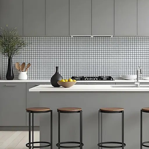 Самоклеюча алюмінієва плитка 300x300x3 мм Біла мозаїка SW-00001775 - фото 6