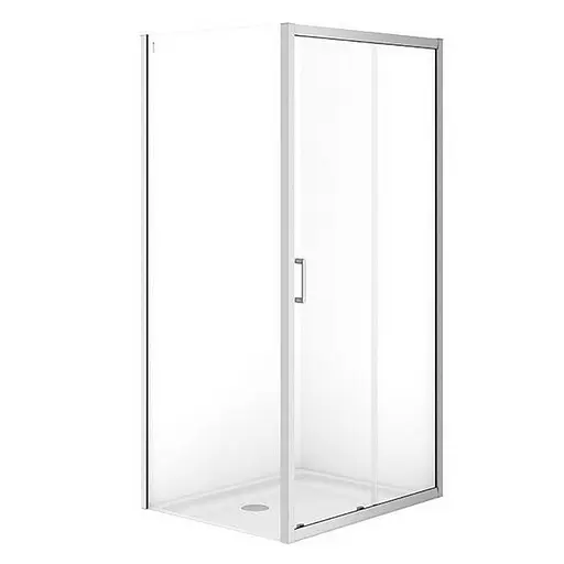 Душевая кабина Cersanit Brasco 100x80 см прямоугольная раздвижная прозрачное стекло без поддона хром S168-013, прозрачный, хром - фото 1