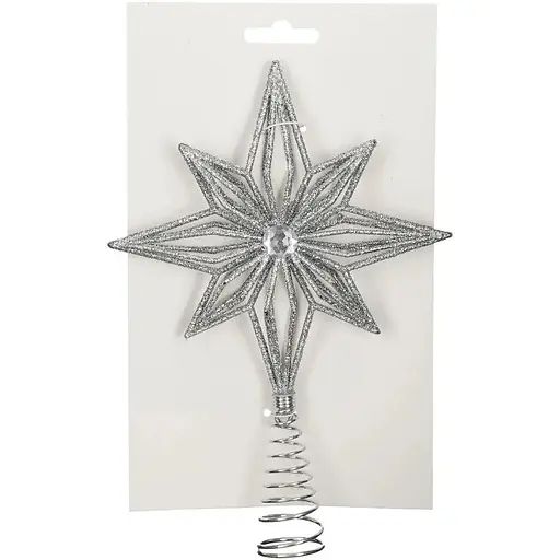 Елочная верхушка Mica Decorations Звезда пластиковая 20 см пастель серебристая (1181249)