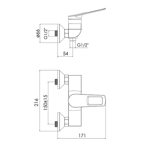 Змішувач для душа хром Imprese Elio f03307701AA Хром - фото 2