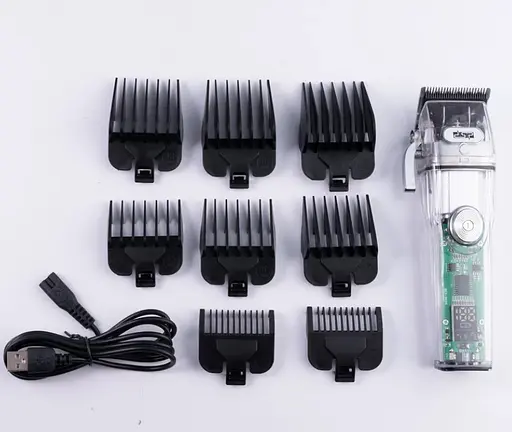 Машинка для стрижки волосся DSP 90493 з насадками різної довжини бездротова машинка для стрижки з акумулятором 5 Вт Прозора - фото 8