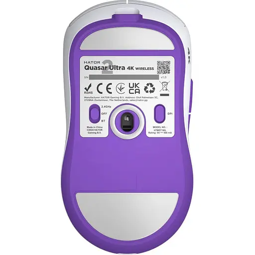Бездротова миша HATOR Quasar 2 ULTRA 4K Wireless White Lilac (HTM571WL) - фото 3