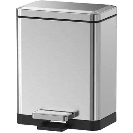 Відро для сміття Koer TC-010315-02 з плавним закриттям прямокутне 15 л нержавійка (KR5603)  - фото 1