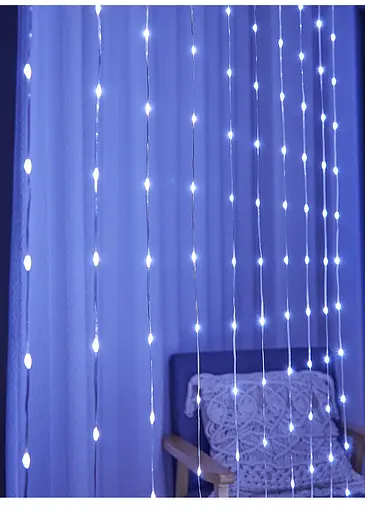 Гирлянда штора LED Star Sun Lamp большие капли росы 3х2.5 метра 200 led c пультом - фото 5