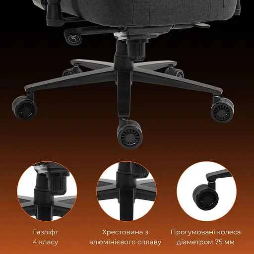 Игровое кресло GamePro GC775DG Fabric Dark Gray (GC775DG) - фото 15