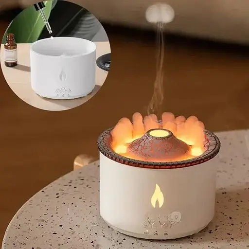 Увлажнитель воздуха-ночник аромадифузор 300 мл эффектом пламени вулкан U-V19 - фото 4