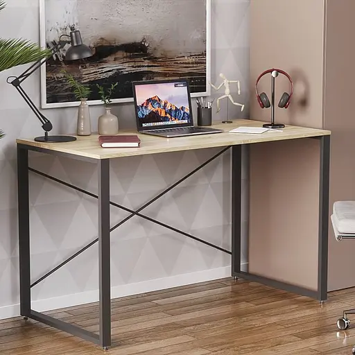 Письменный стол Ferrum-decor Серии Коннект 75x120x60 черный ДСП Дуб Сонома 16мм (FRD-104204)