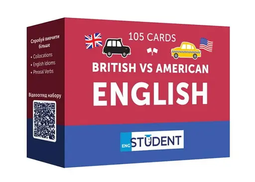 Настільна гра English Student Картки для вивчення англійської мови English Student - British vs American English (укр.) (591226016)