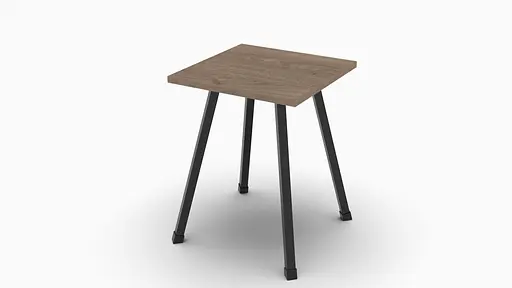 Табурет Ferrum-decor 430x320x320 Черный металл ДСП Дуб Сонома Трюфель 16 мм (FRD-104641)