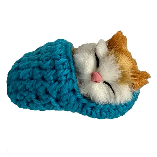 Дитячий антистрес "Котик спить у в'язаній тапочці" Bambi MM418(Blue) - фото 1