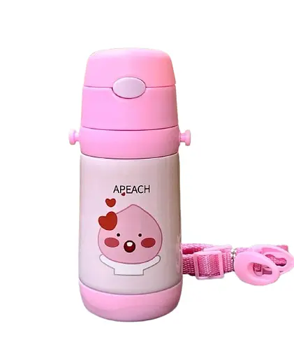 Термос-поїлка Stenson MT-2090-50 дитяча з трубочкою 350мл Рожевий - фото 2