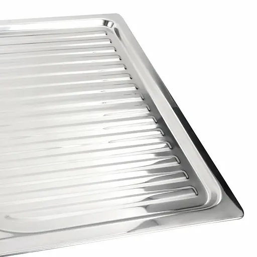 Кухонна мийка Platinum з нержавіючої сталі прямокутна поліровка 7848 (0,8/180 мм), R, Polish - фото 3