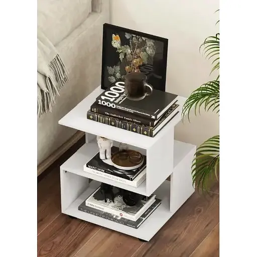 Журнальний столик Costway Luna 3-рівневий білий - фото 4