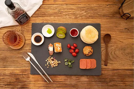 Большая шиферная кухонная доска размером 16 x 12 дюймов для мяса, сыра, закусок, шиферный поднос с 2 мелом. - фото 4