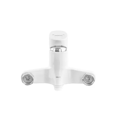 Смеситель для ванны Plamix Cezar-006 EURO SET White (со шлангом, лейкой и кронштейном) (PM0666) - фото 5