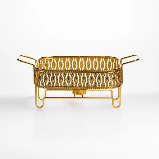 Мармитница фарфоровая Yiwu Tiffany 1 л квадратная со стеклянной крышкой на металлической подставке с подогревом 28х23х7 см для первых блюд SX42-1 - фото 3