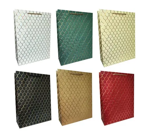 Подарочный пакет картонный, 200 г/м², Абстракция, 31x42x12 см, 4 шт. в упаковке (в ассортименте) bl2501-34