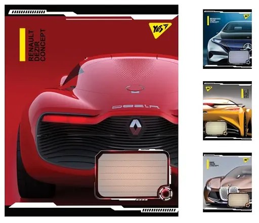 Зошити учнівські 24 аркуша клітинка. YES Dezir concept, 20 шт в упаковці