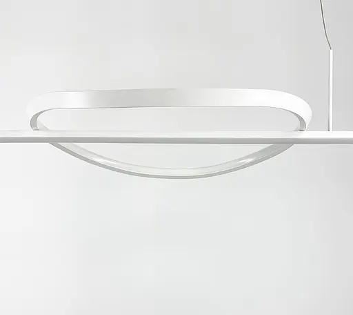 Видовжена підвісна люстра у білому каркасі 120 см | Line F | Арт. SG30-1200L WT - фото 6