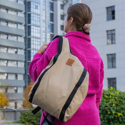 Рюкзак-антивор OOLOO Капля 45х27х14 см, темно-бежевый 2733 - фото 7