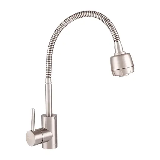 Смеситель для кухни Haiba SUS 011 с рефлективным изливом HB3912 Нержавеющая сталь - фото 1