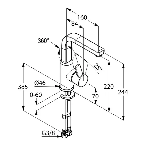 Змішувач для умивальника Kludi Zenta 420260575 - фото 2